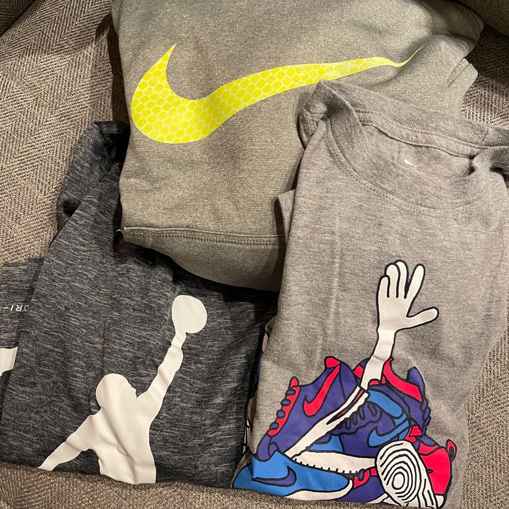 Gray Nike & Jordan bundle t-shirt, hoodie, and long sleeve hoodie